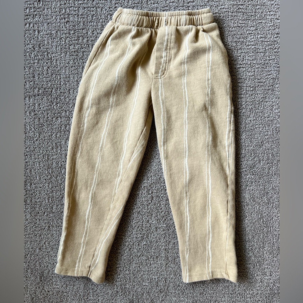 Zara striped yellow Sweatpants with Elastic Waistband and Tapered Legs